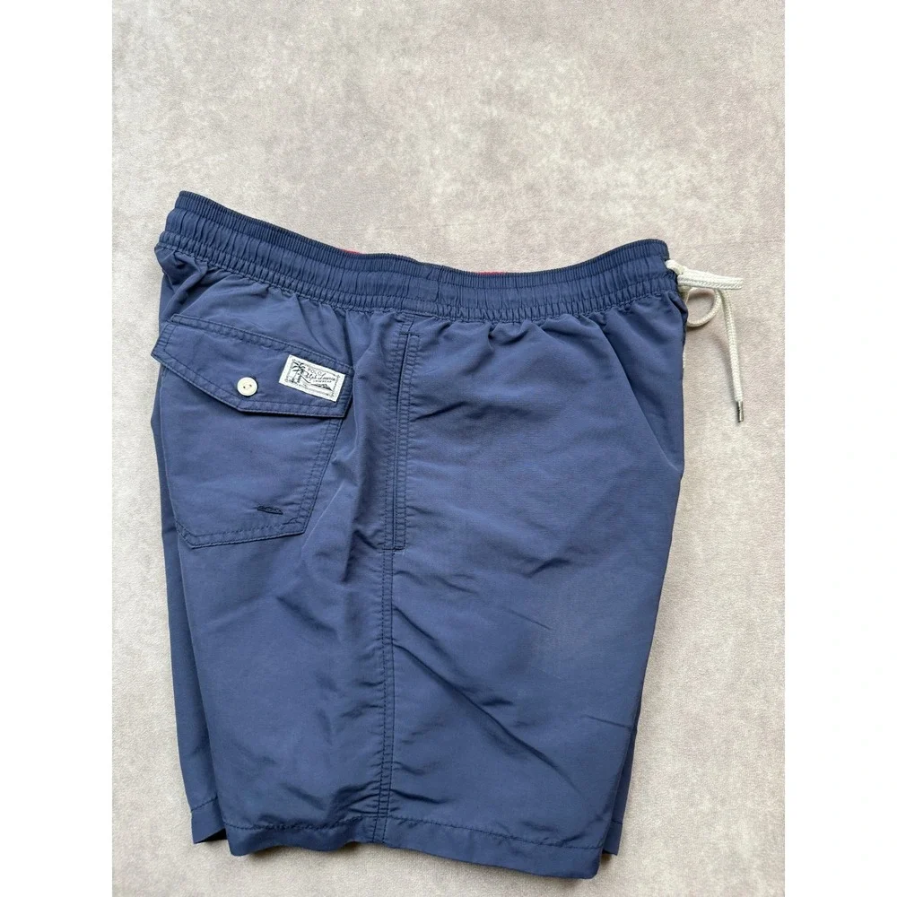 Polo Ralph Lauren Mens M Navy Blue Swim Trunks Board Shorts Summer Beach Surf